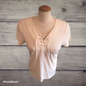 Liz Claiborne Cream Silk Top